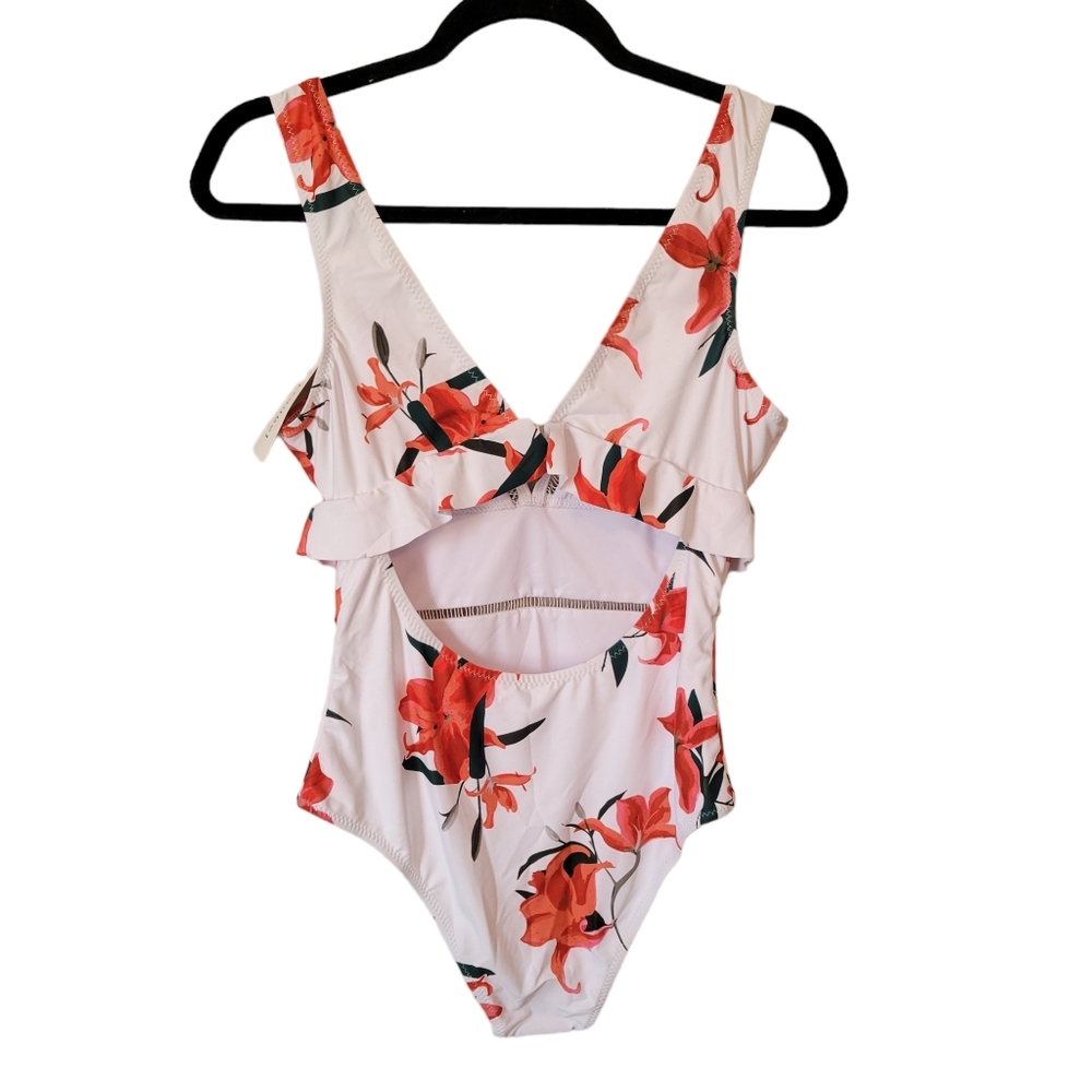 NWT Trangel Floral Ruffle One Piece, Size Small - Picture 3 of 8
